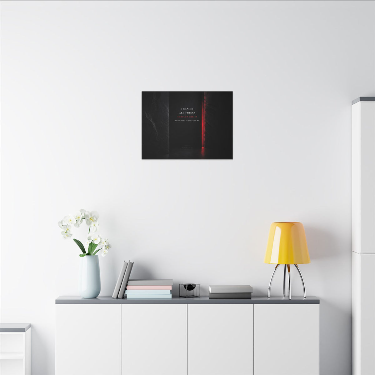 All Things Through Christ - Philippians 4:13 Scripture Wall Art | Canvas (Landscape)