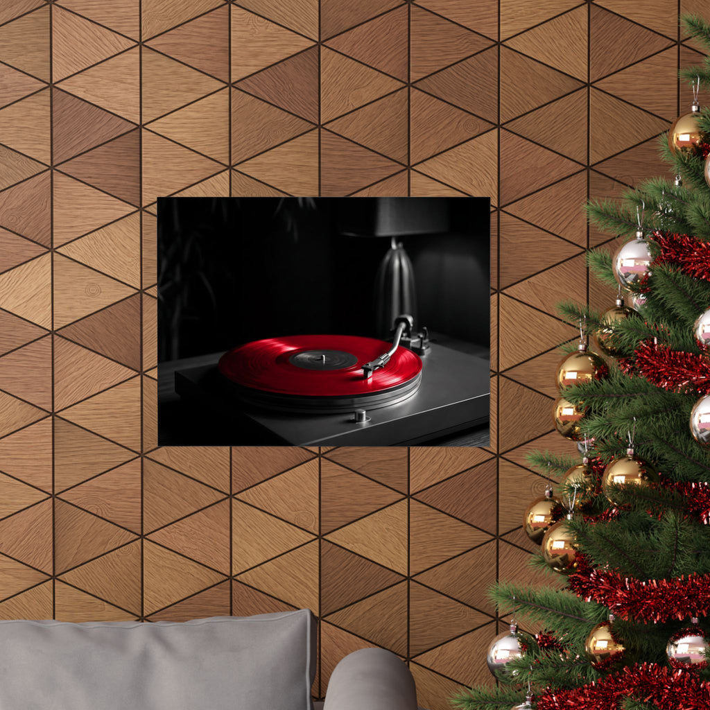 Red Vinyl - Mens Office Wall Art | Matte Poster (Landscape)