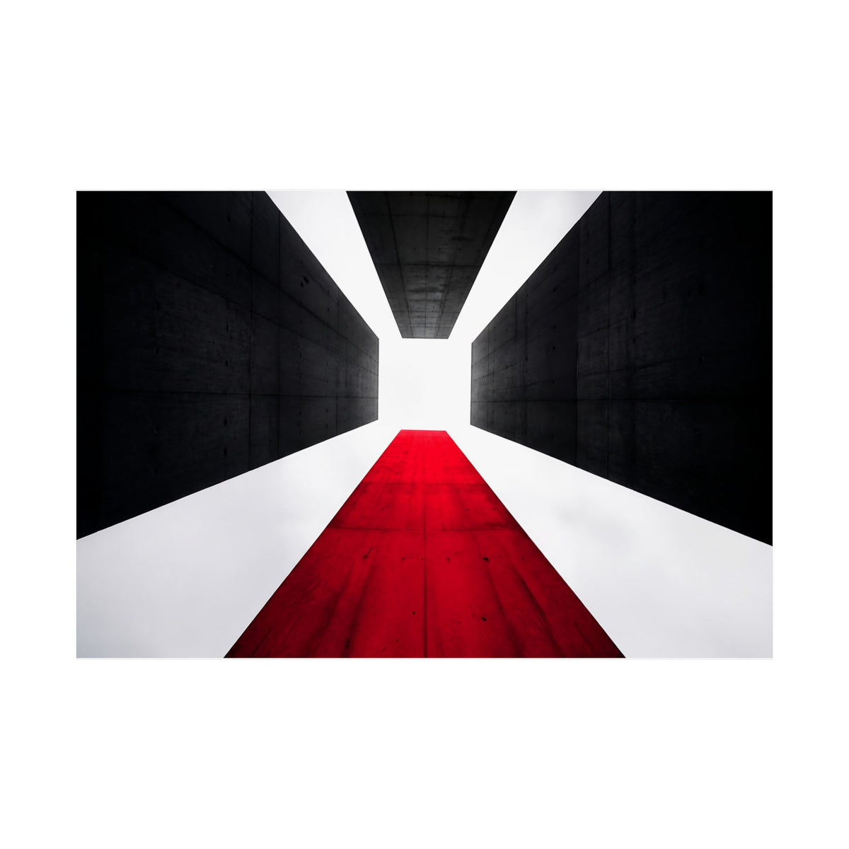 The Red Facade - Red Wall Decor | Matte Poster (Landscape)
