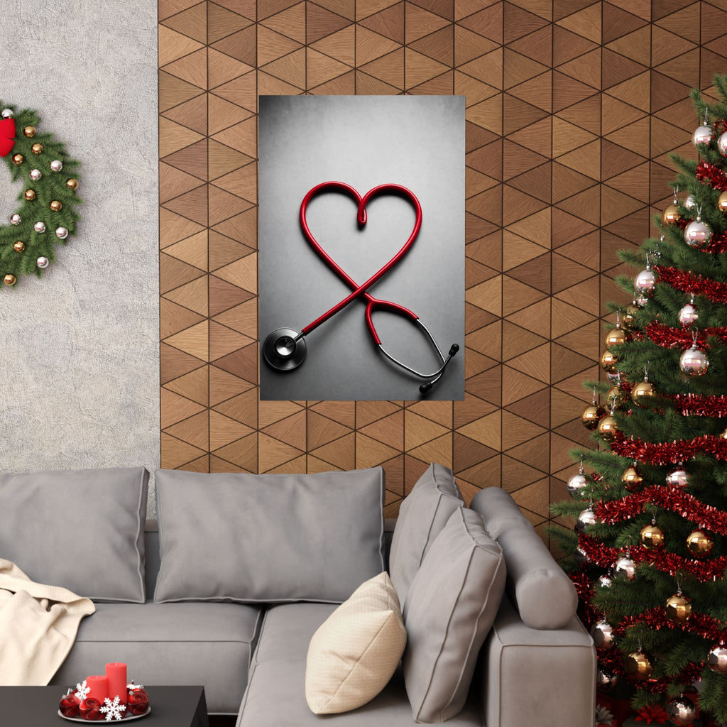 The Stethoscope Heart - Doctor's Office Wall Art | Matte Poster