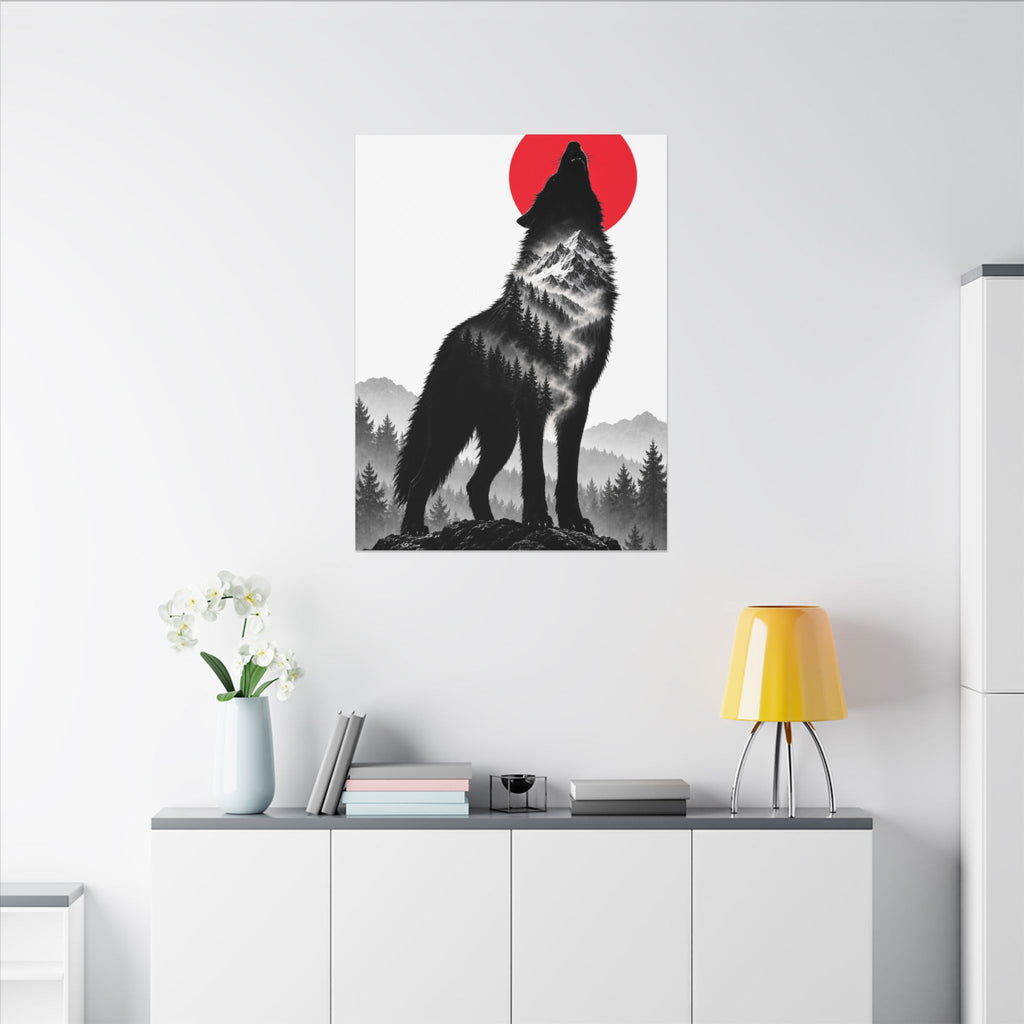 Howling Wolf - Dark Wall Art | Canvas
