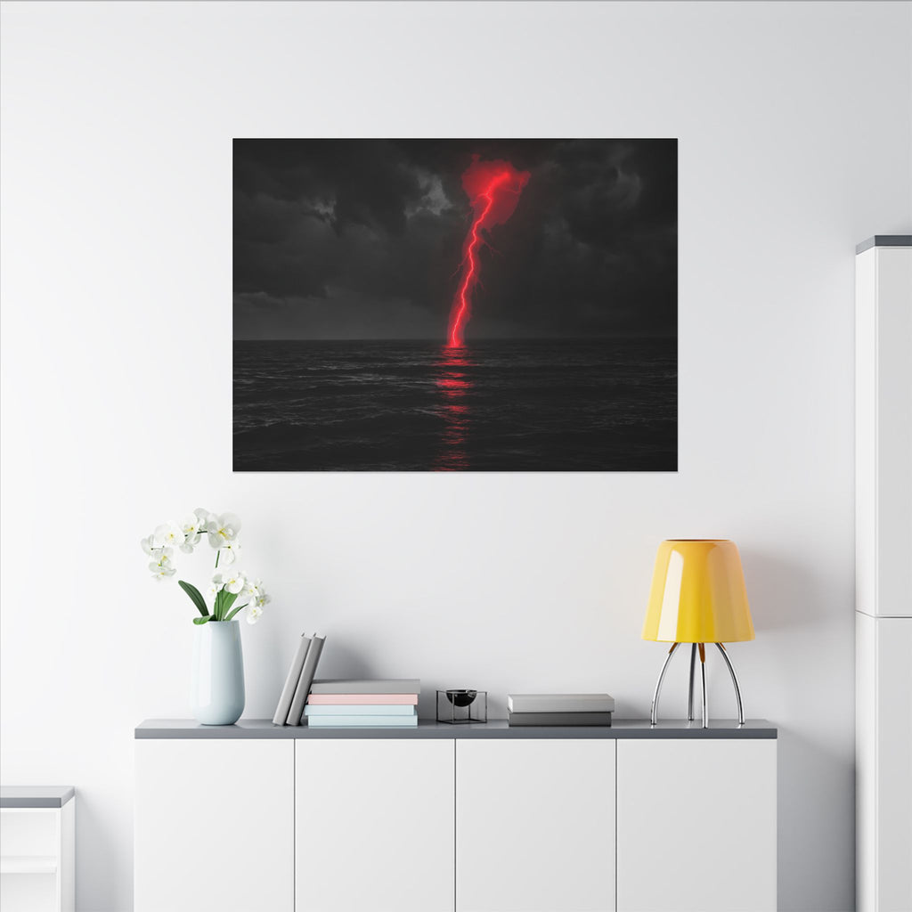 Red Strike - Red And Black Art | Canvas (Landscape)