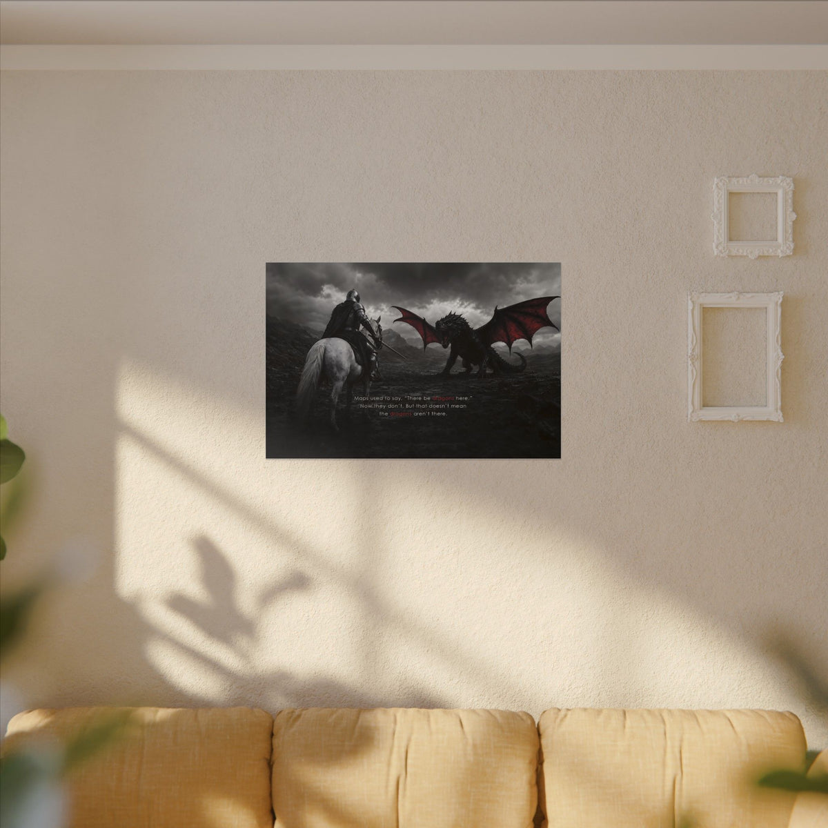There Be Dragons - Man Cave Decor | Canvas (Landscape)
