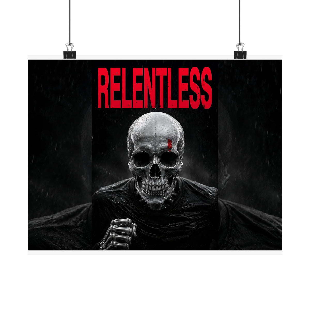 Relentless - Skull Wall Art | Matte Poster (Landscape)