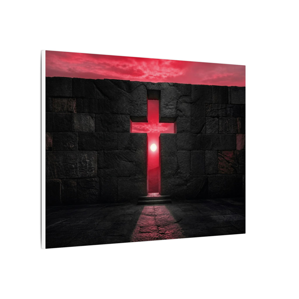 Light Through Stone - Modern Cross Wall Art | Canvas (Landscape)