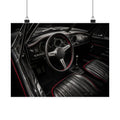 Red Stitch Cockpit - Classic Car Interior Wall Art | Matte Poster (Landscape)