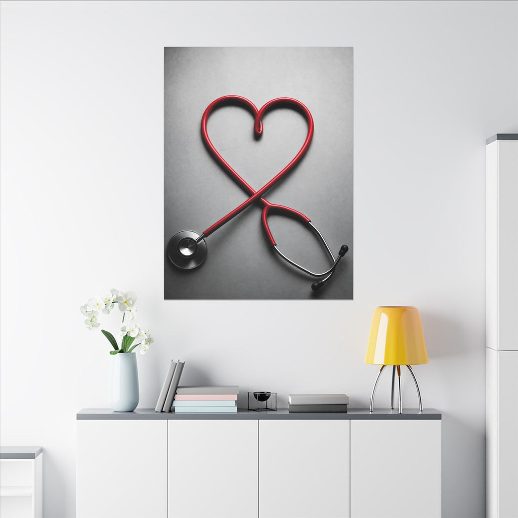 The Stethoscope Heart - Doctor's Office Wall Art | Canvas