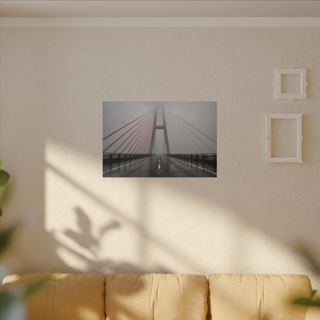 Span in Fog - Red Wall Decor | Canvas (Landscape)