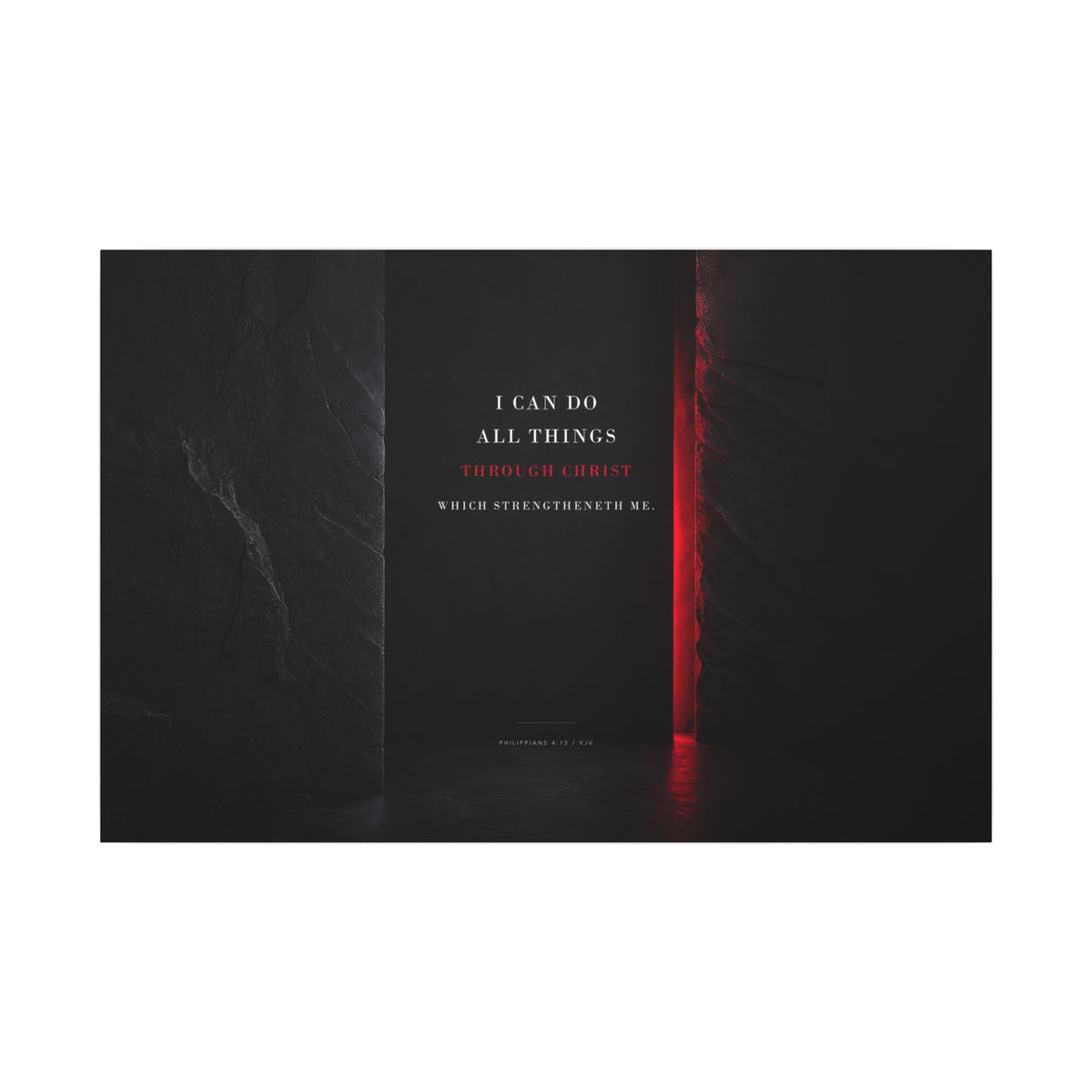 All Things Through Christ - Philippians 4:13 Scripture Wall Art | Canvas (Landscape)
