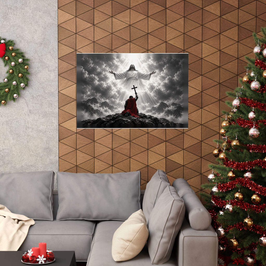 Jesus and the Warrior - Christian Wall Art | Matte Poster (Landscape)