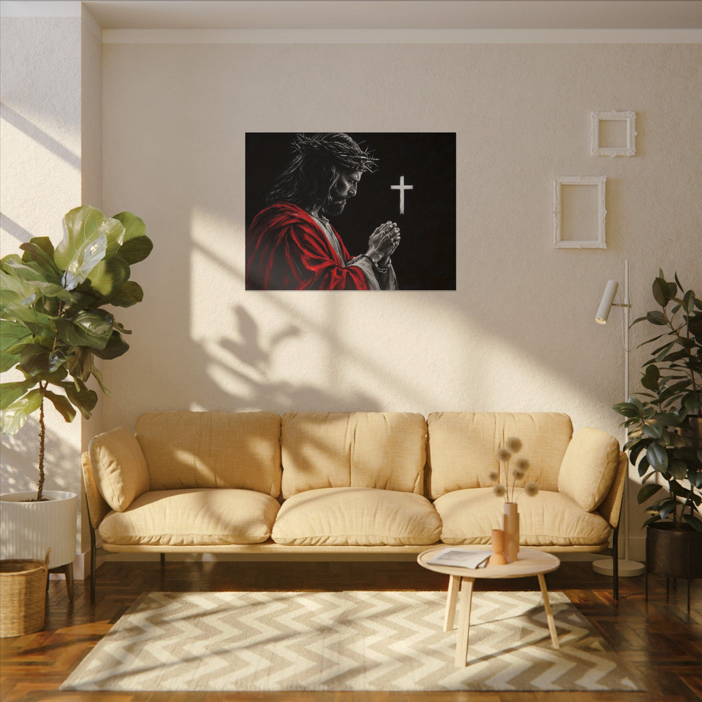Praying Jesus - Christian Wall Art | Canvas (Landscape)
