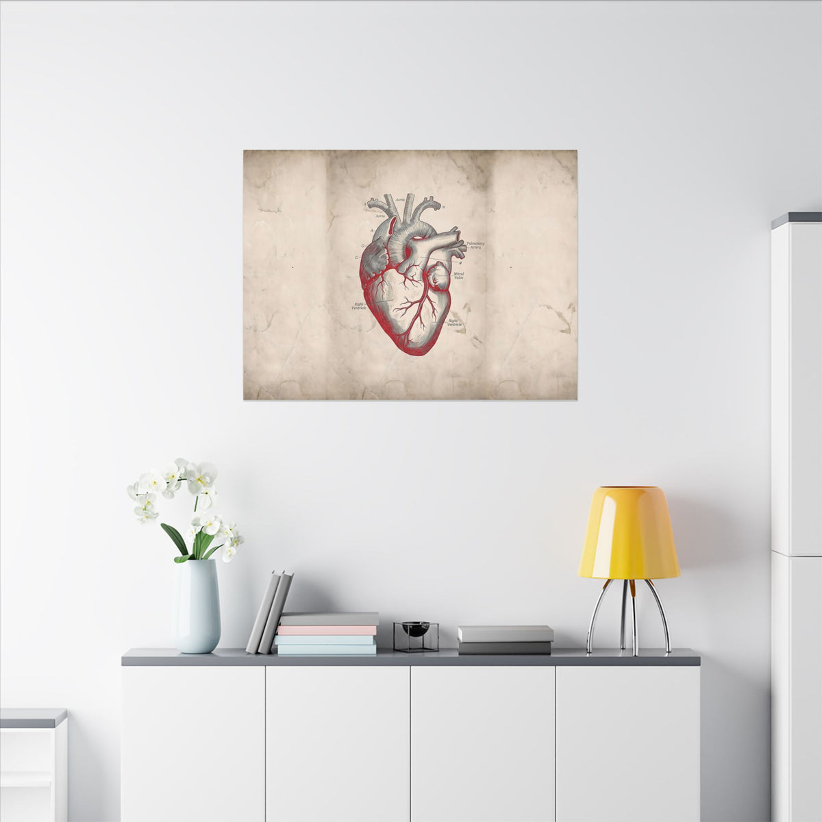 The Anatomical Heart - Wall Art For Doctor Office | Canvas (Landscape)