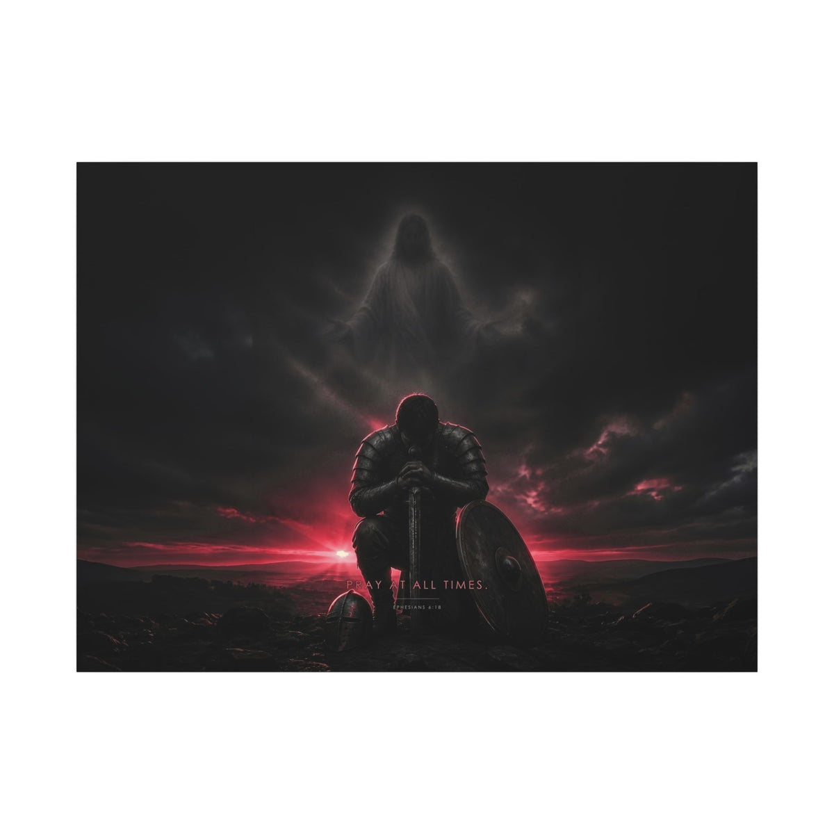 Pray, Then Stand - Armor of God Wall Art | Canvas (Landscape)