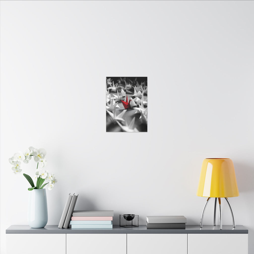 The Red Crane - Unique Wall Art For Office | Canvas