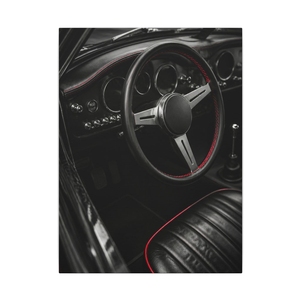 Red Stitch Cockpit - Classic Car Interior Wall Art | Canvas