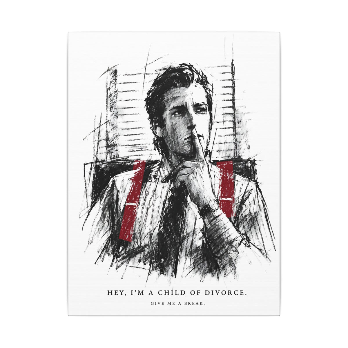 Child of Divorce Sketch - Dark Office Wall Art | Canvas