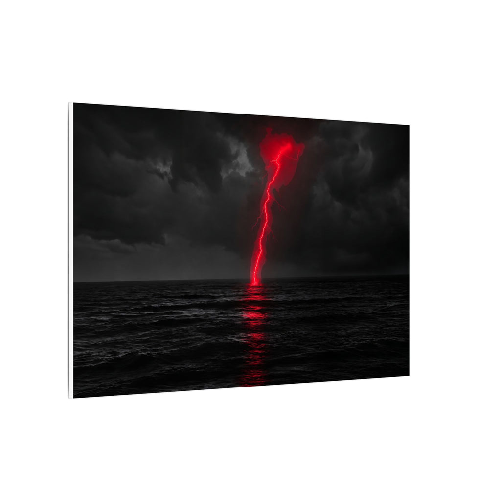 Red Strike - Red And Black Art | Canvas (Landscape)