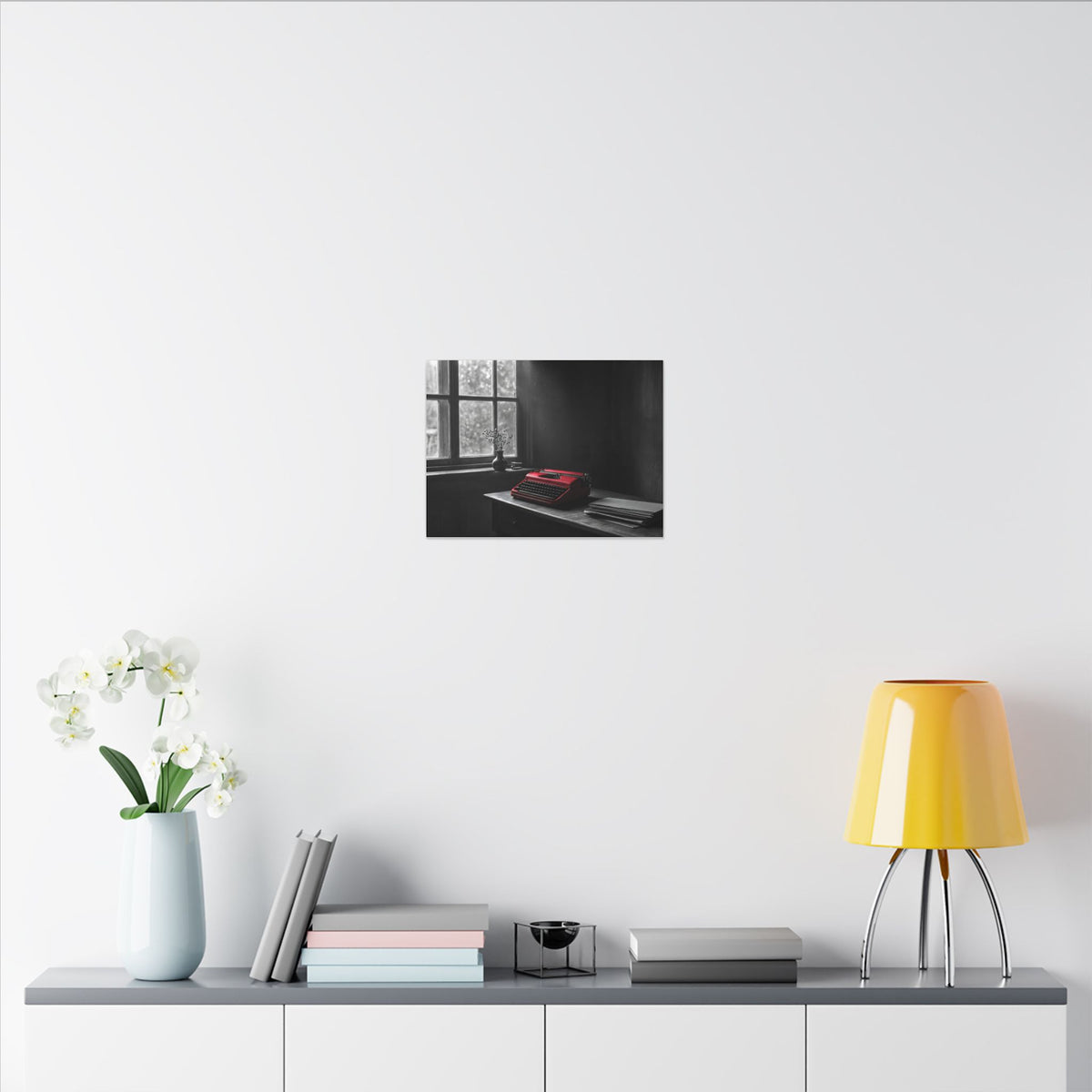 The Red Typewriter - Unique Office Wall Art | Canvas (Landscape)