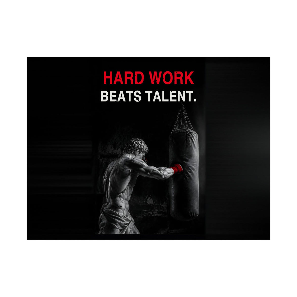 Hard Work Beats Talent - Boxing Wall Art | Matte Poster (Landscape)