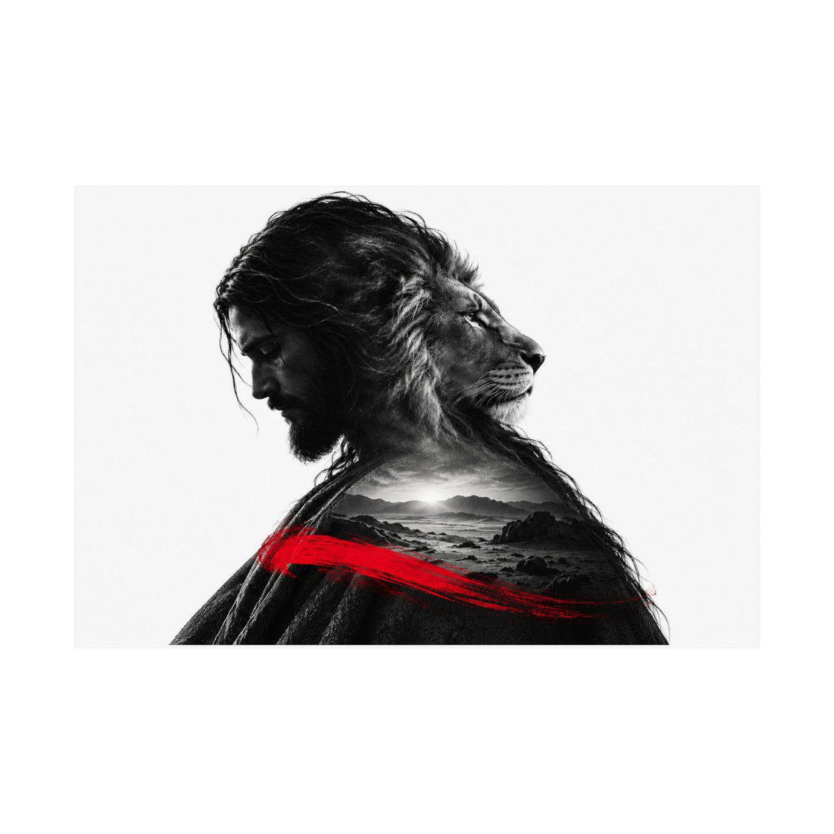 Lion of Judah - Christian Wall Art | Matte Poster (Landscape)