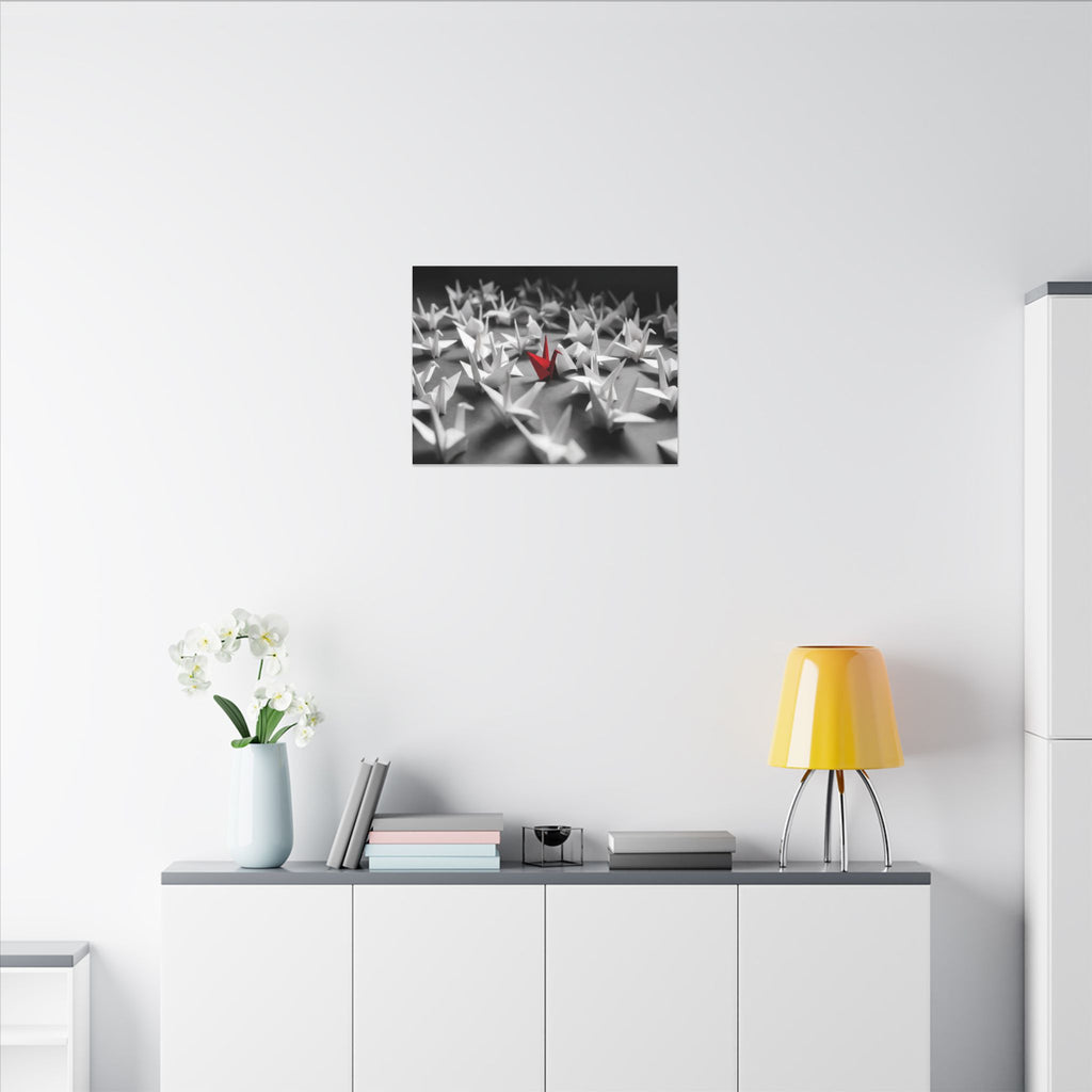 The Red Crane - Unique Wall Art For Office | Canvas (Landscape)