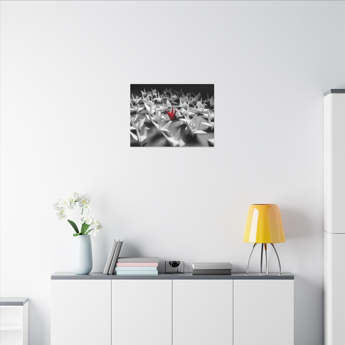 The Red Crane - Unique Wall Art For Office | Canvas (Landscape)