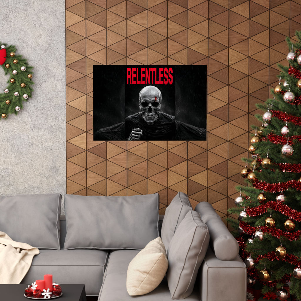 Relentless - Skull Wall Art | Matte Poster (Landscape)