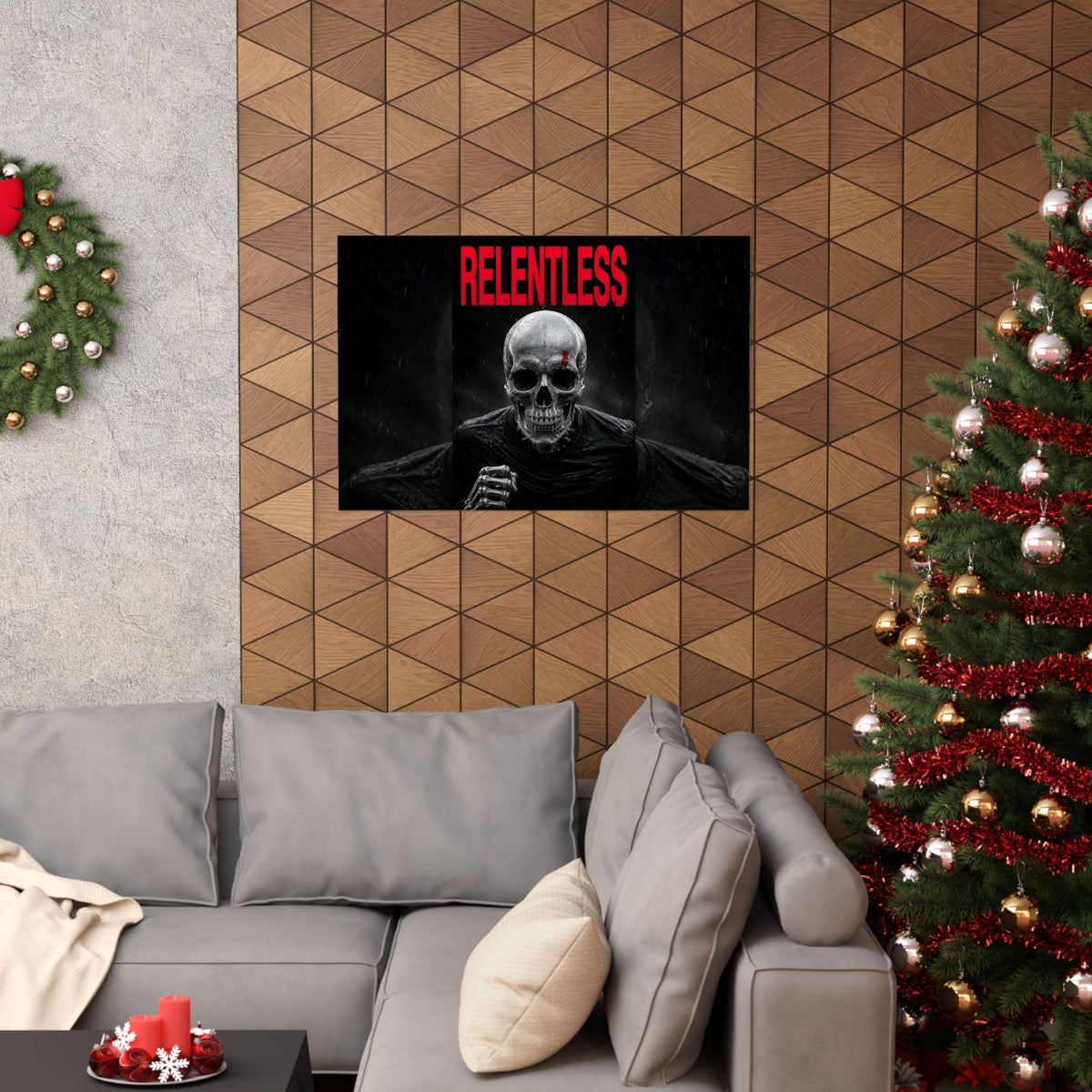 Relentless - Skull Wall Art | Matte Poster (Landscape)