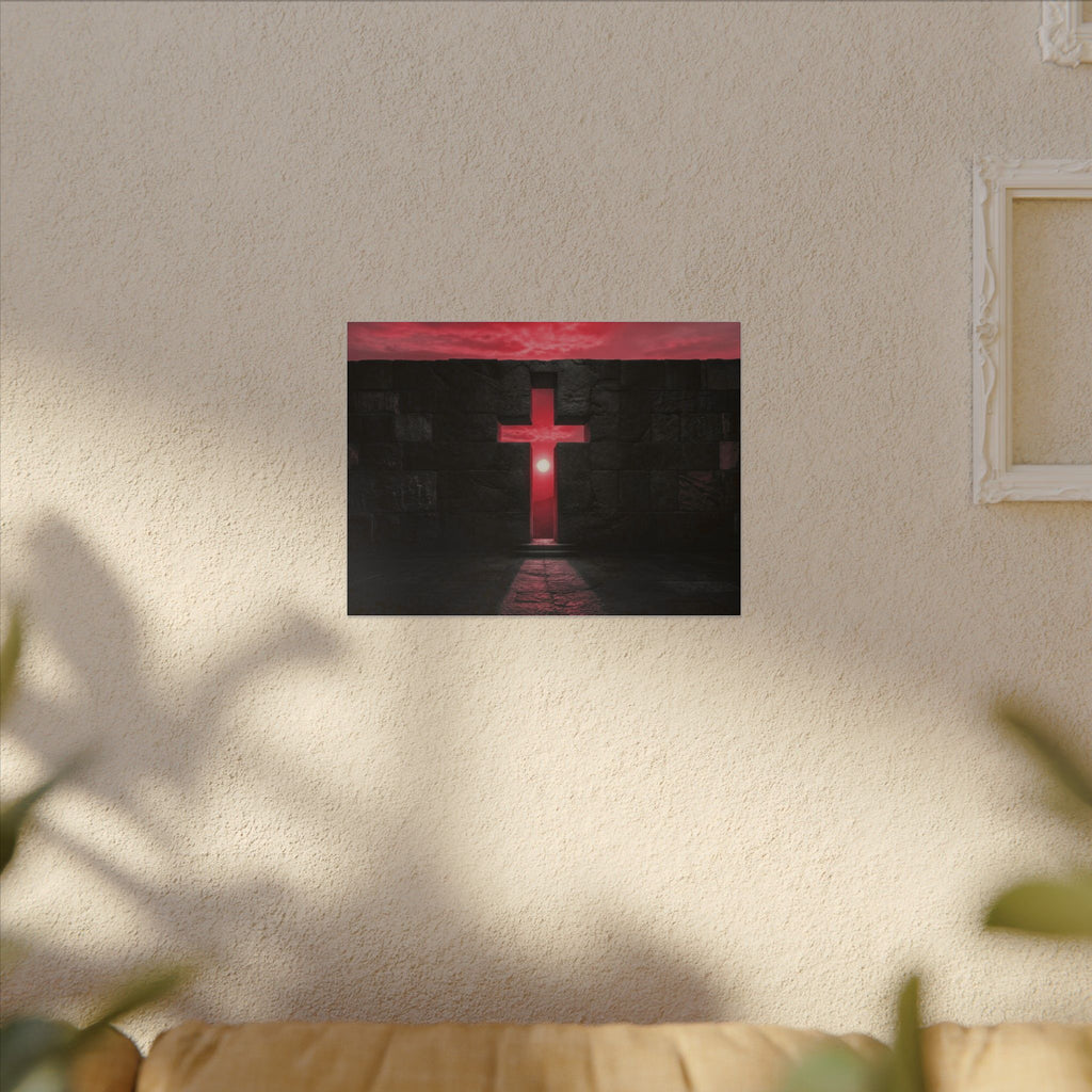 Light Through Stone - Modern Cross Wall Art | Canvas (Landscape)