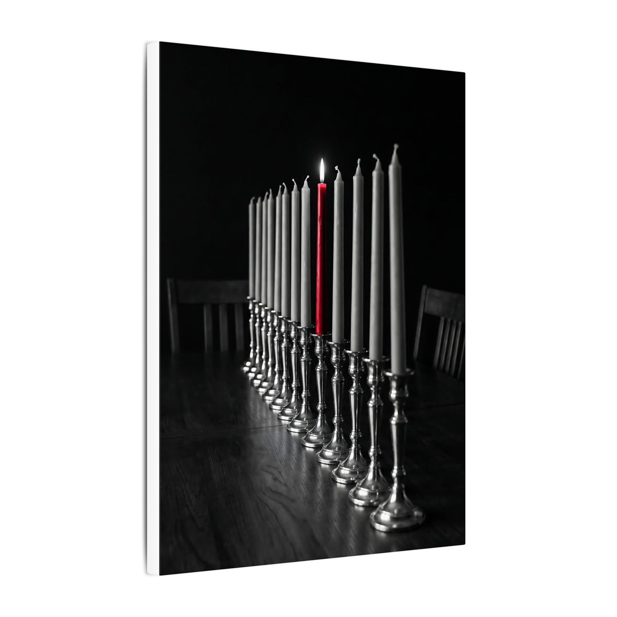 One Candle Lit - Dining Room Wall Art | Canvas