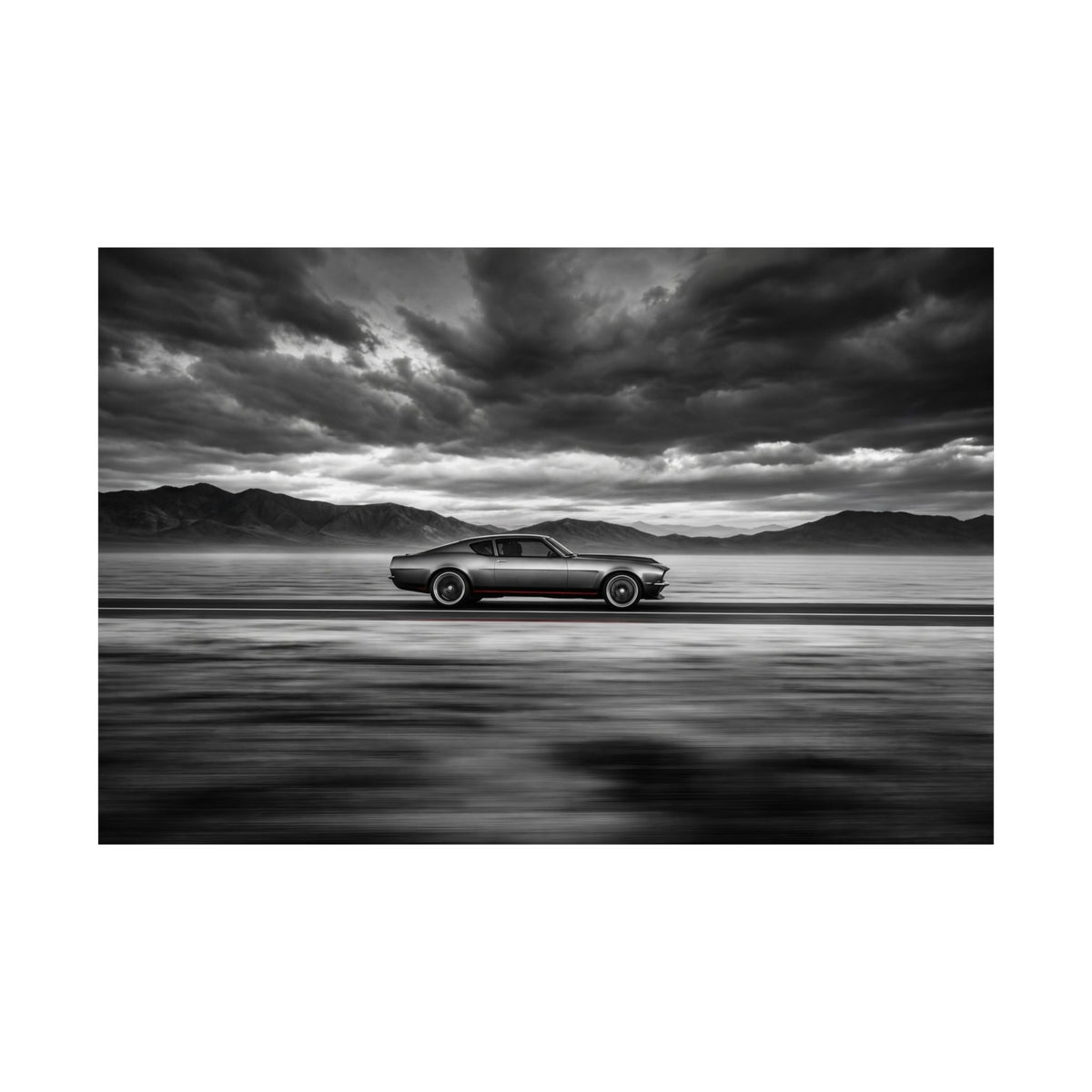 Open Road Velocity - Muscle Car Wall Art | Matte Poster (Landscape)