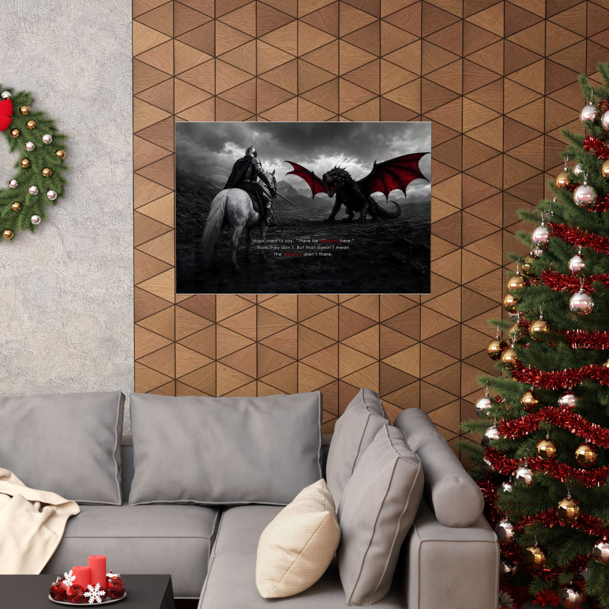 There Be Dragons - Man Cave Decor | Matte Poster (Landscape)