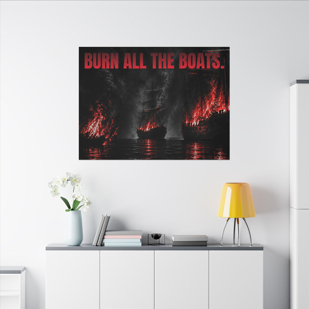 Burn All the Boats - Nautical Wall Art | Canvas (Landscape)