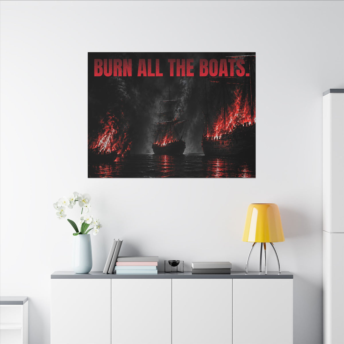 Burn All the Boats - Nautical Wall Art | Canvas (Landscape)