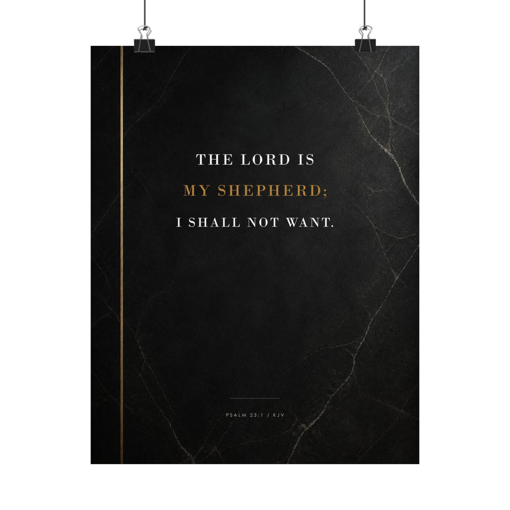 The Lord Is My Shepherd - Psalm 23 Scripture Wall Art | Matte Poster