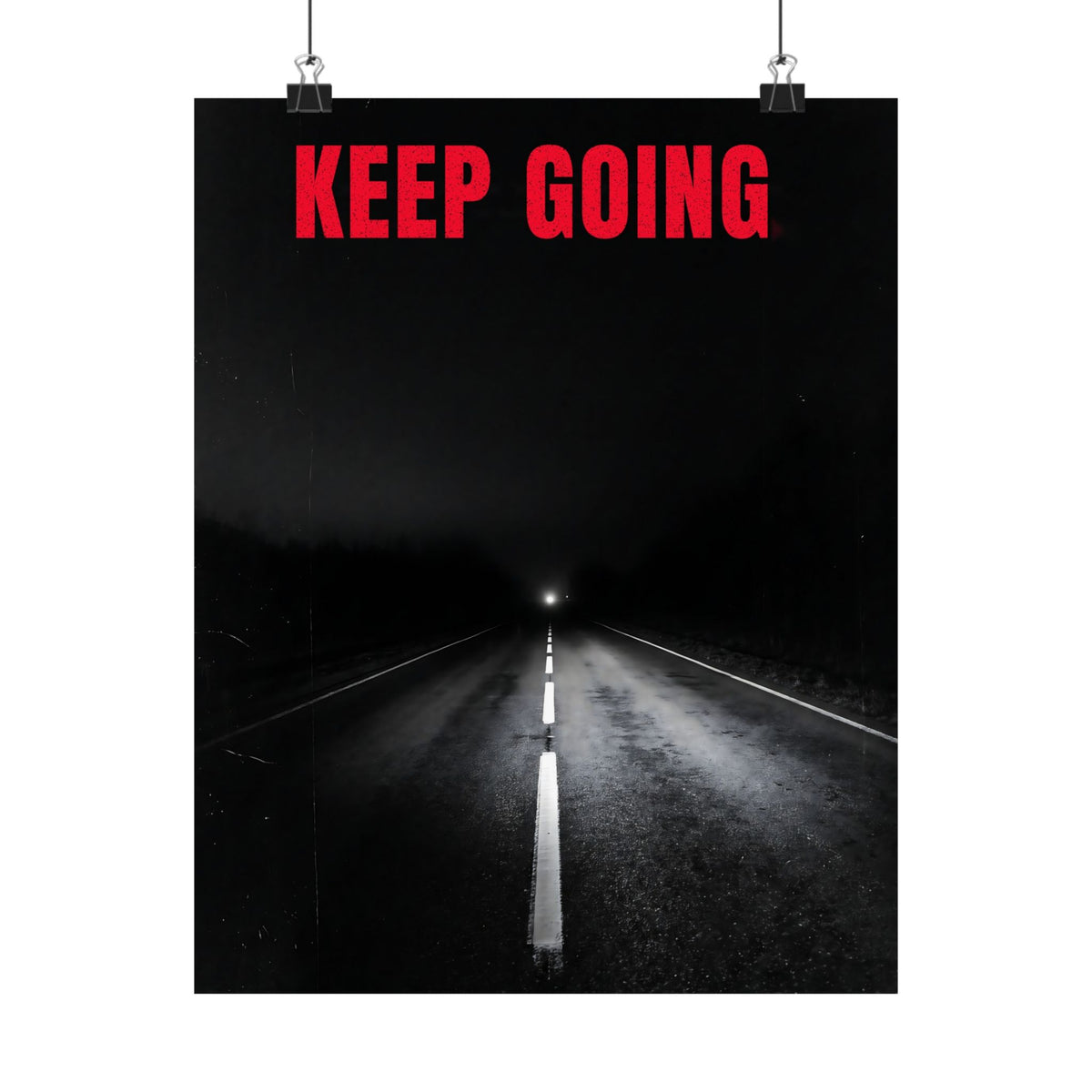 The Extra Mile - Night Road Wall Art | Matte Poster