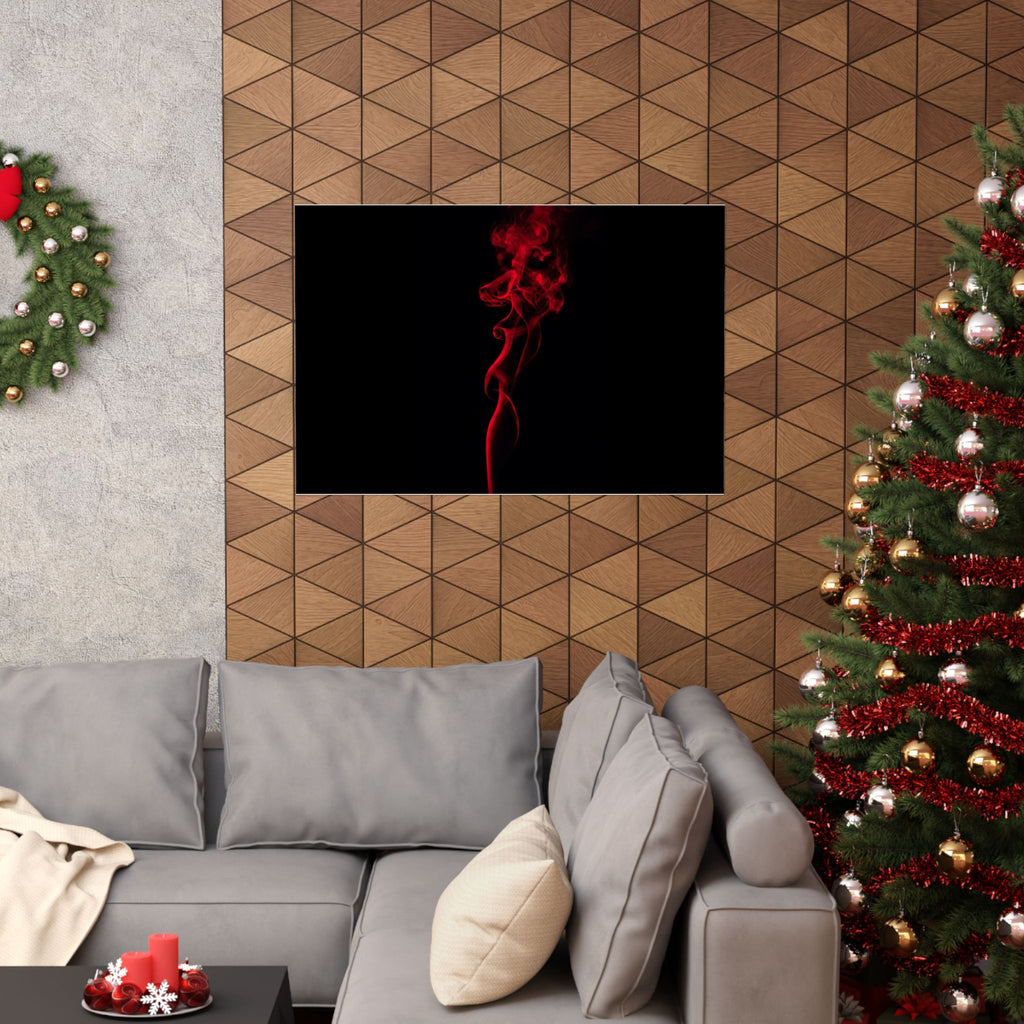 Red Smoke - Wall Art With Red Color | Matte Poster (Landscape)