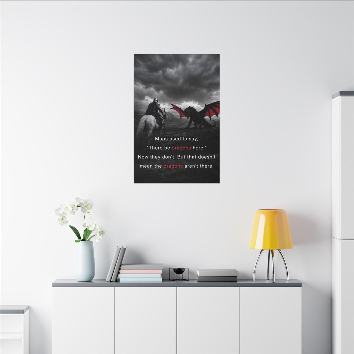 There Be Dragons - Man Cave Decor | Canvas
