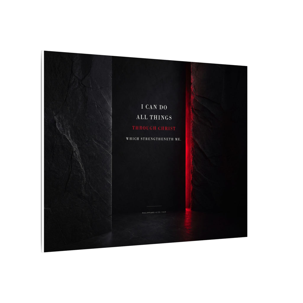 All Things Through Christ - Philippians 4:13 Scripture Wall Art | Canvas (Landscape)