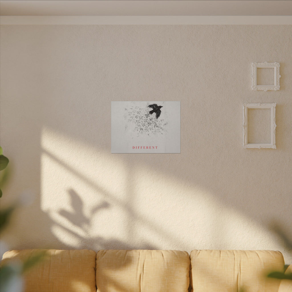 The Flock Went Left - Charcoal Wall Art | Canvas (Landscape)