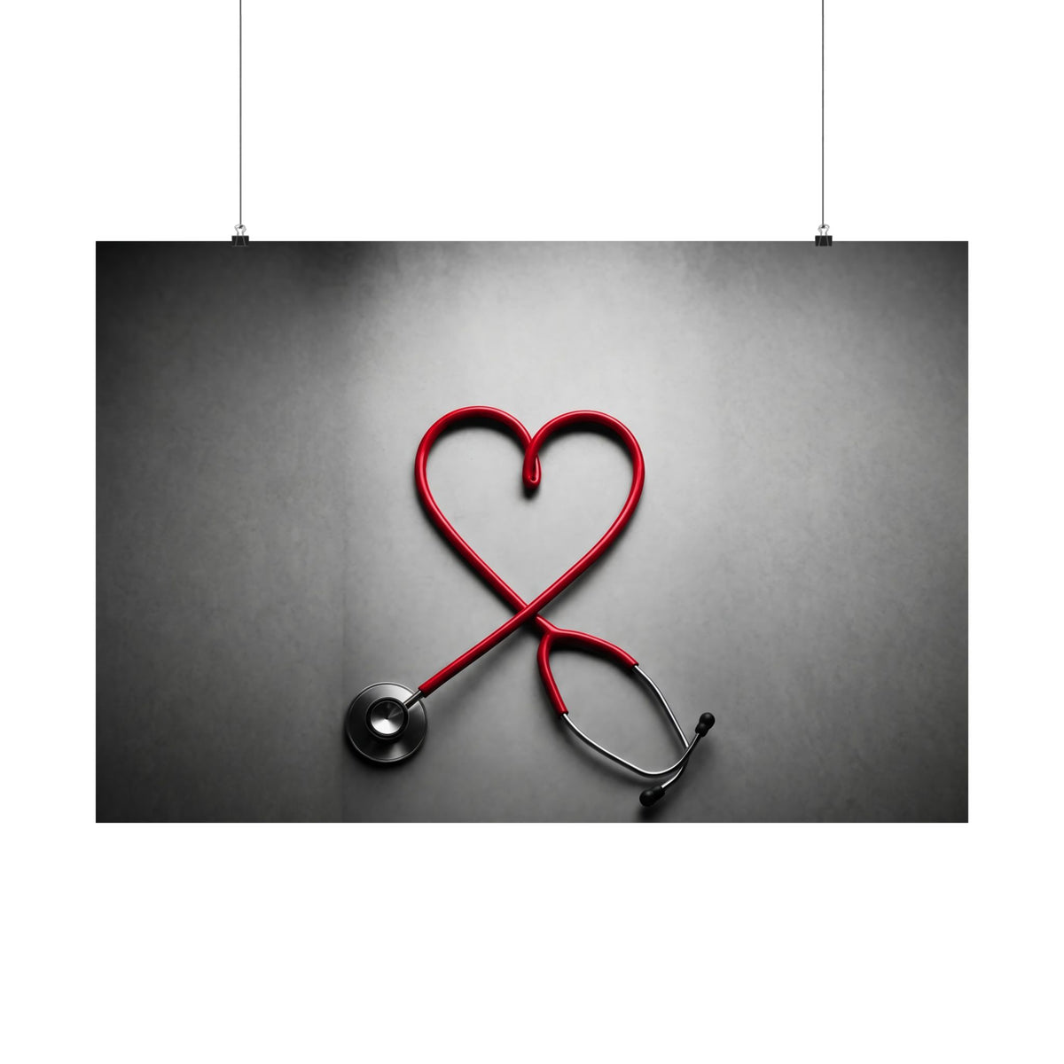 The Stethoscope Heart - Doctor's Office Wall Art | Matte Poster (Landscape)
