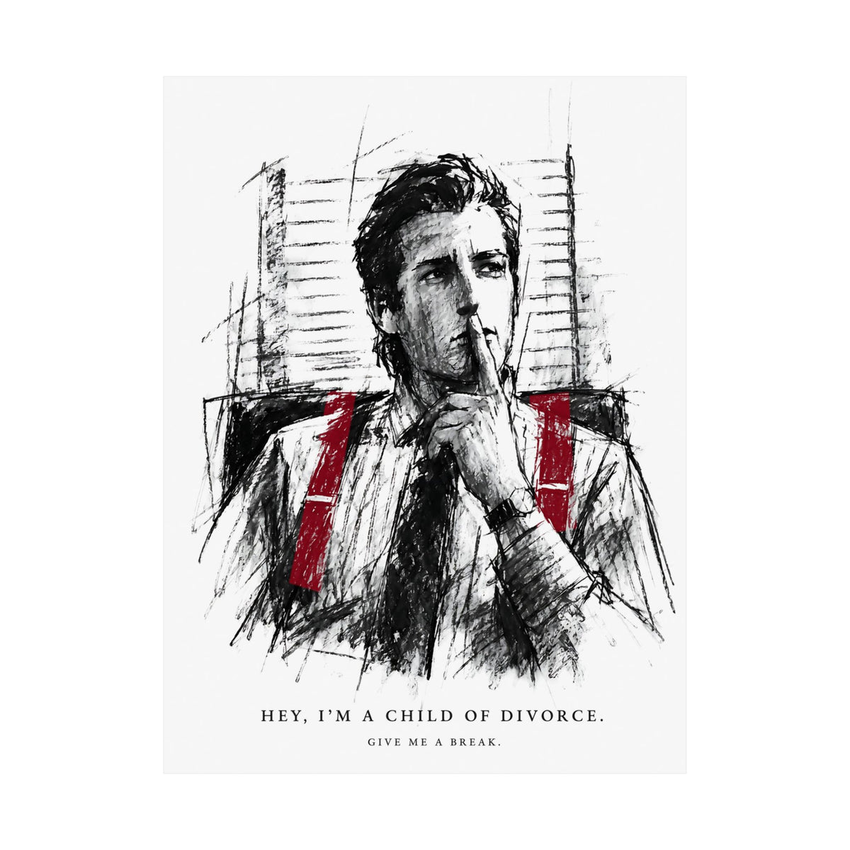 Child of Divorce Sketch - Dark Office Wall Art | Matte Poster