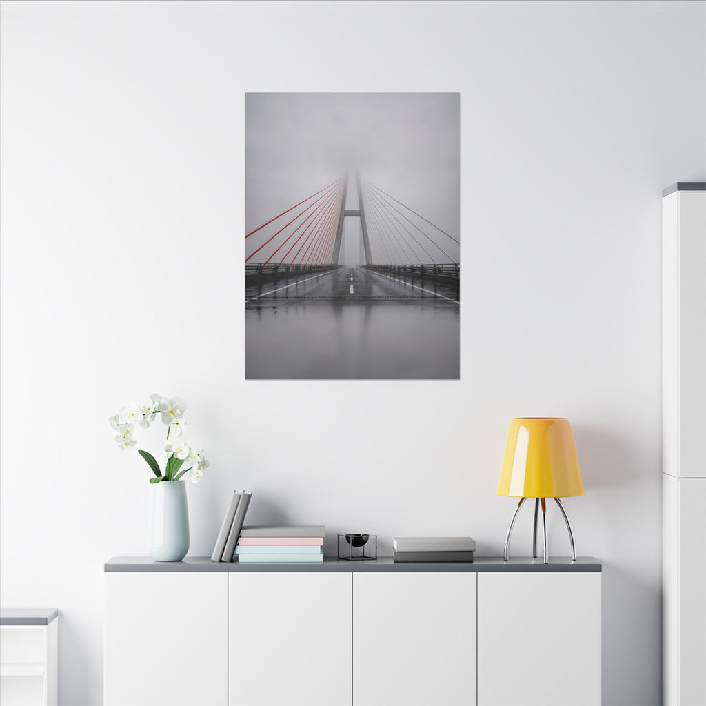 Span in Fog - Red Wall Decor | Canvas