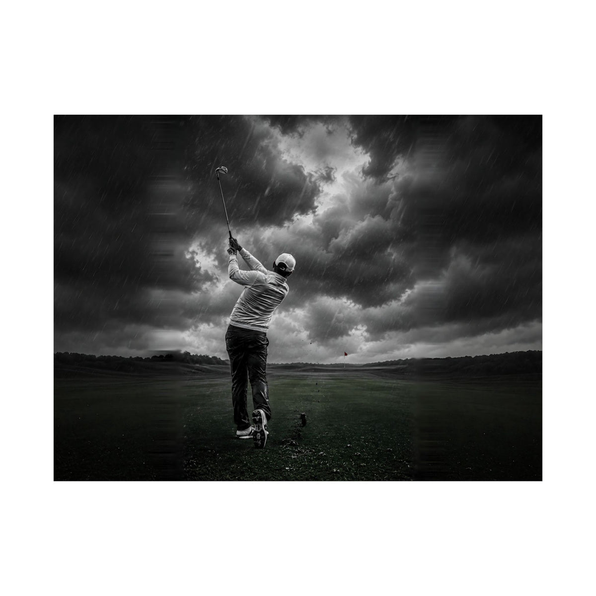 Storm Round - Golf Wall Art | Matte Poster (Landscape)