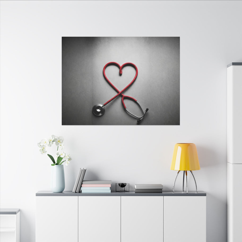 The Stethoscope Heart - Doctor's Office Wall Art | Canvas (Landscape)