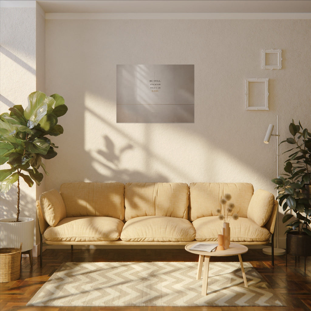 Be Still - Psalm 46:10 Bible Verse Wall Art | Canvas (Landscape)