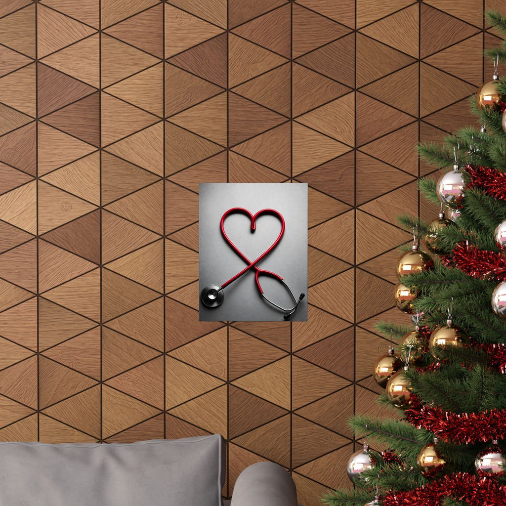 The Stethoscope Heart - Doctor's Office Wall Art | Matte Poster