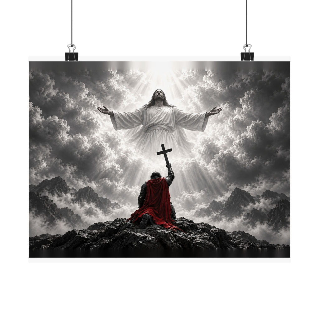 Jesus and the Warrior - Christian Wall Art | Matte Poster (Landscape)