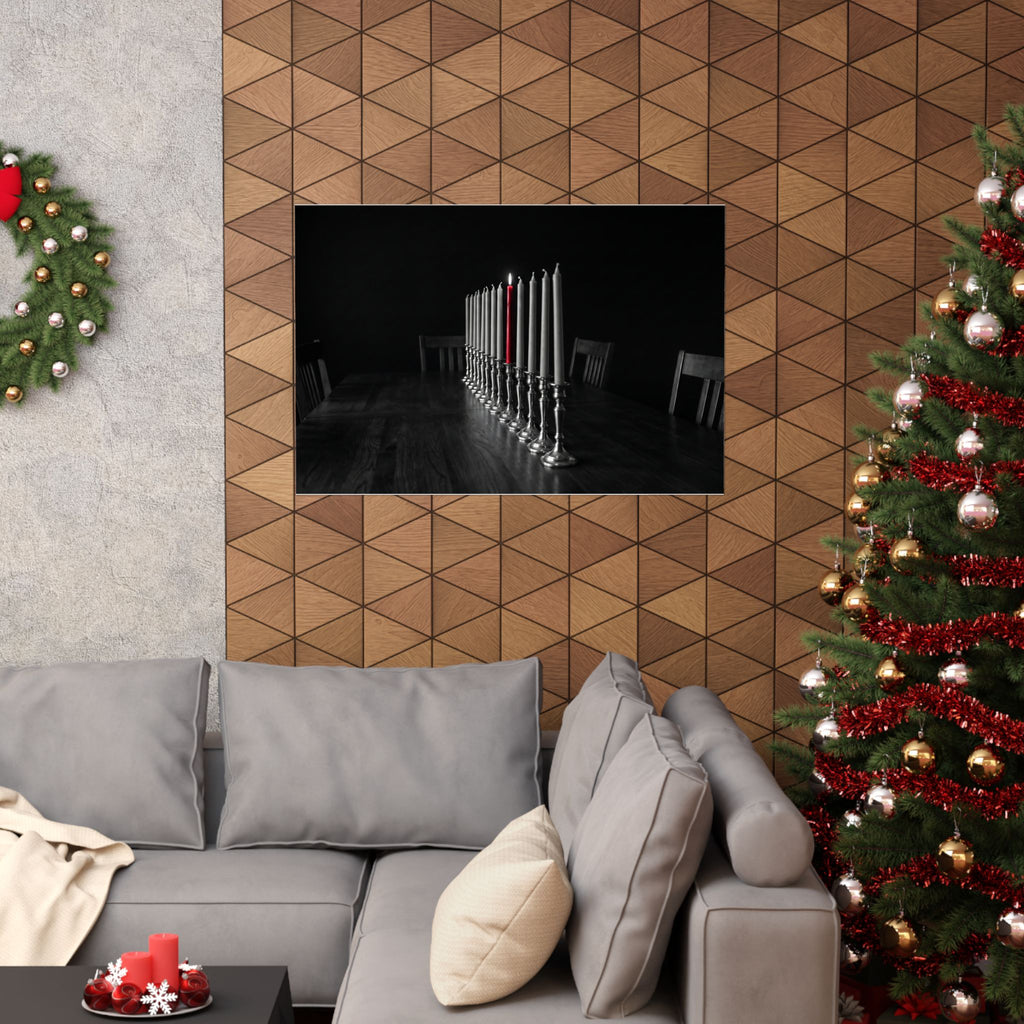 One Candle Lit - Dining Room Wall Art | Matte Poster (Landscape)