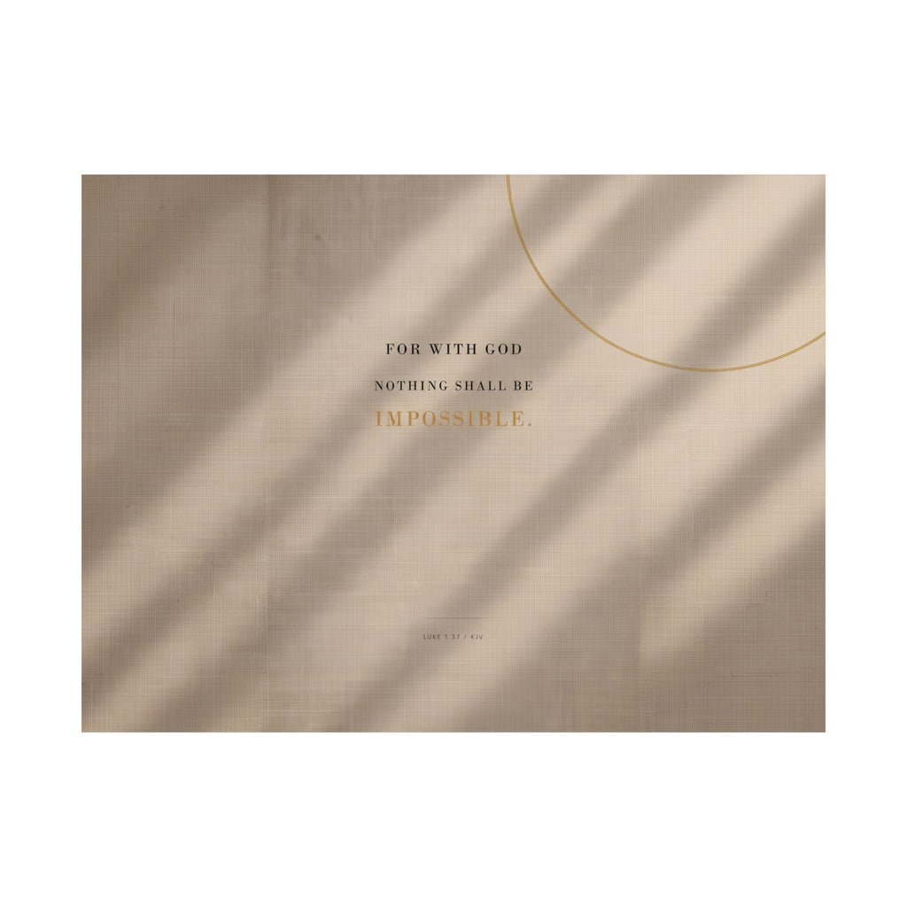Nothing Shall Be Impossible - Luke 1:37 Bible Verse Wall Art | Matte Poster (Landscape)